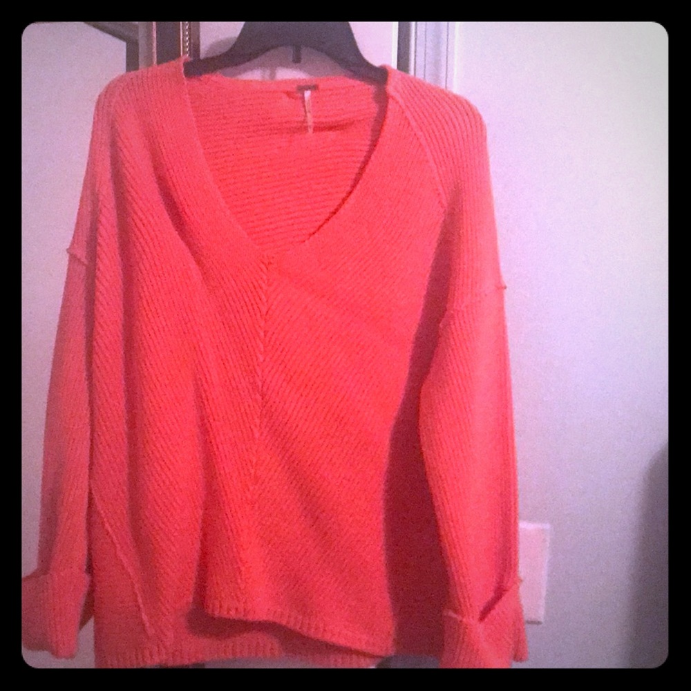Free People Coral Sweater size small